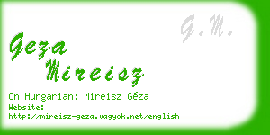 geza mireisz business card