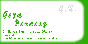 geza mireisz business card